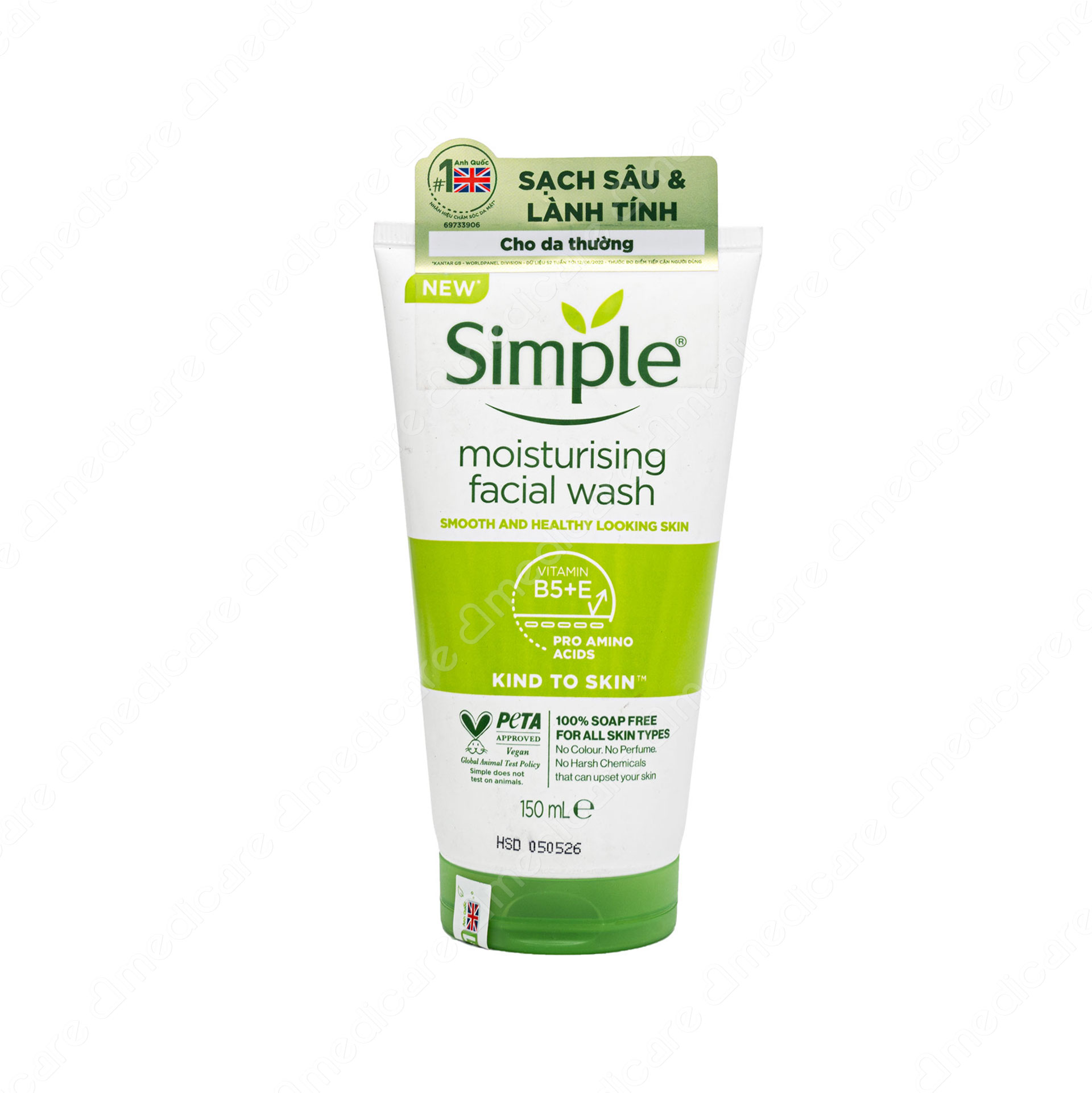 Sản phẩm Sữa Rửa Mặt SIMPLE Moisturising Dưỡng Ẩm | 150ml